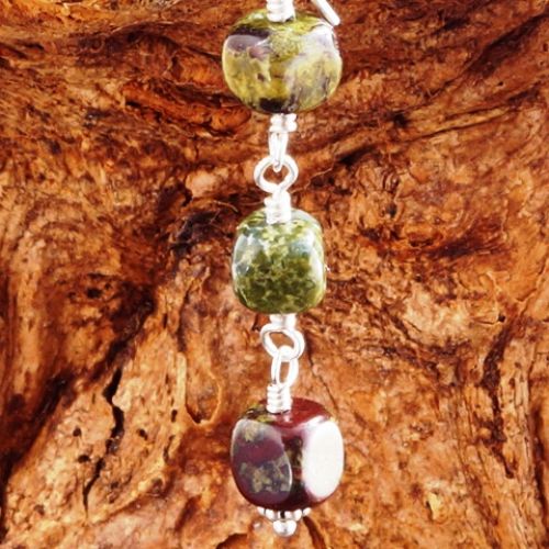 Handmade sterling silver Dragons Blood Jasper jewellery collection