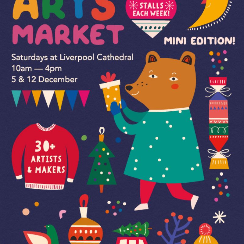 Winter Arts Market at Liverpool Cathedral on Saturday the 5th December 2020 10am - 4pm.