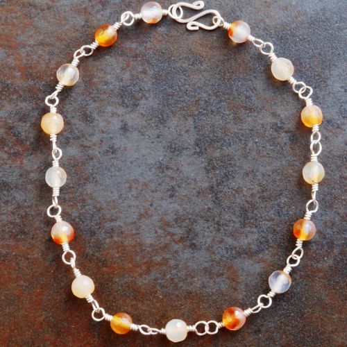 Sparkling Carnelian Anklet 01 Full View