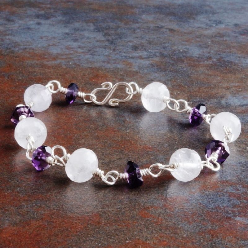 Faceted Double Amethyst Bracelet 02 Full View
