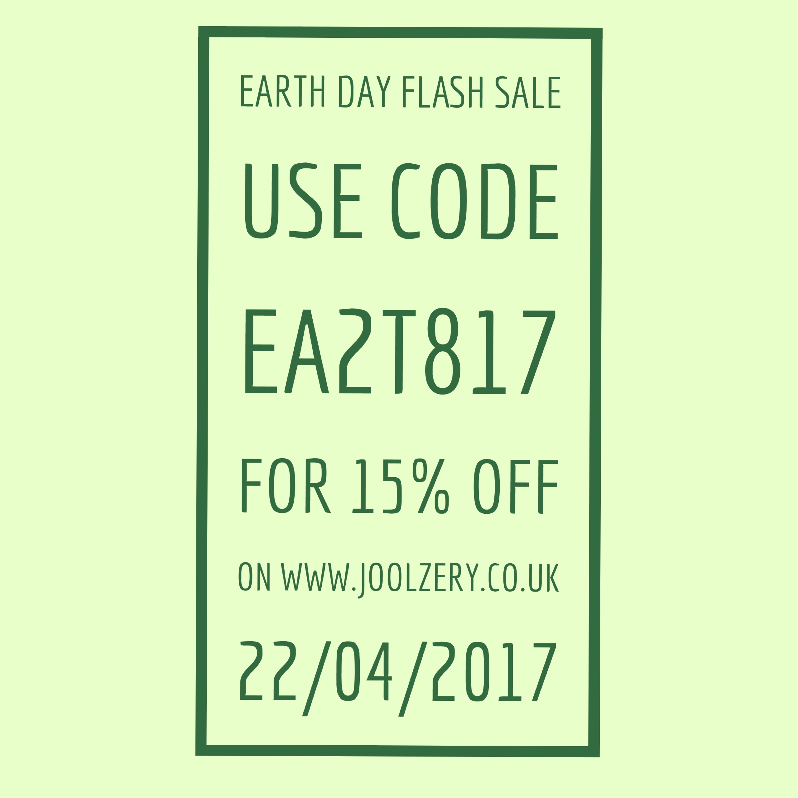 Joolzery Earth Day Flash Sales Code