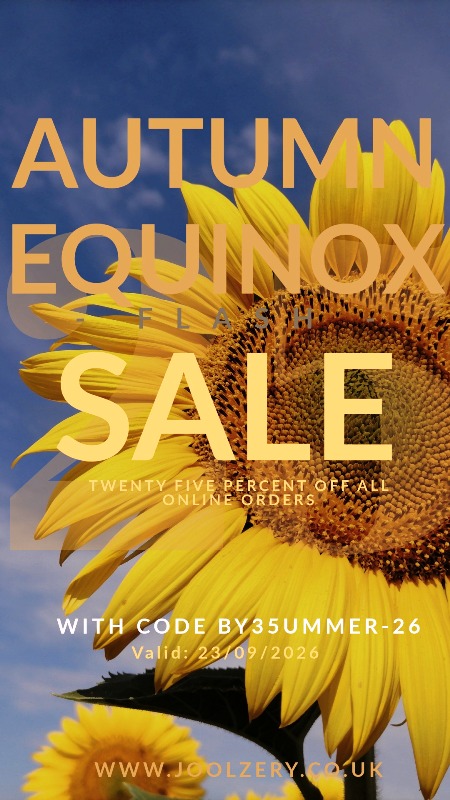 Autumn Equinox Flash Sale 25% Off Jewellery with Autumn Sunflower Background - Limited Time Offer