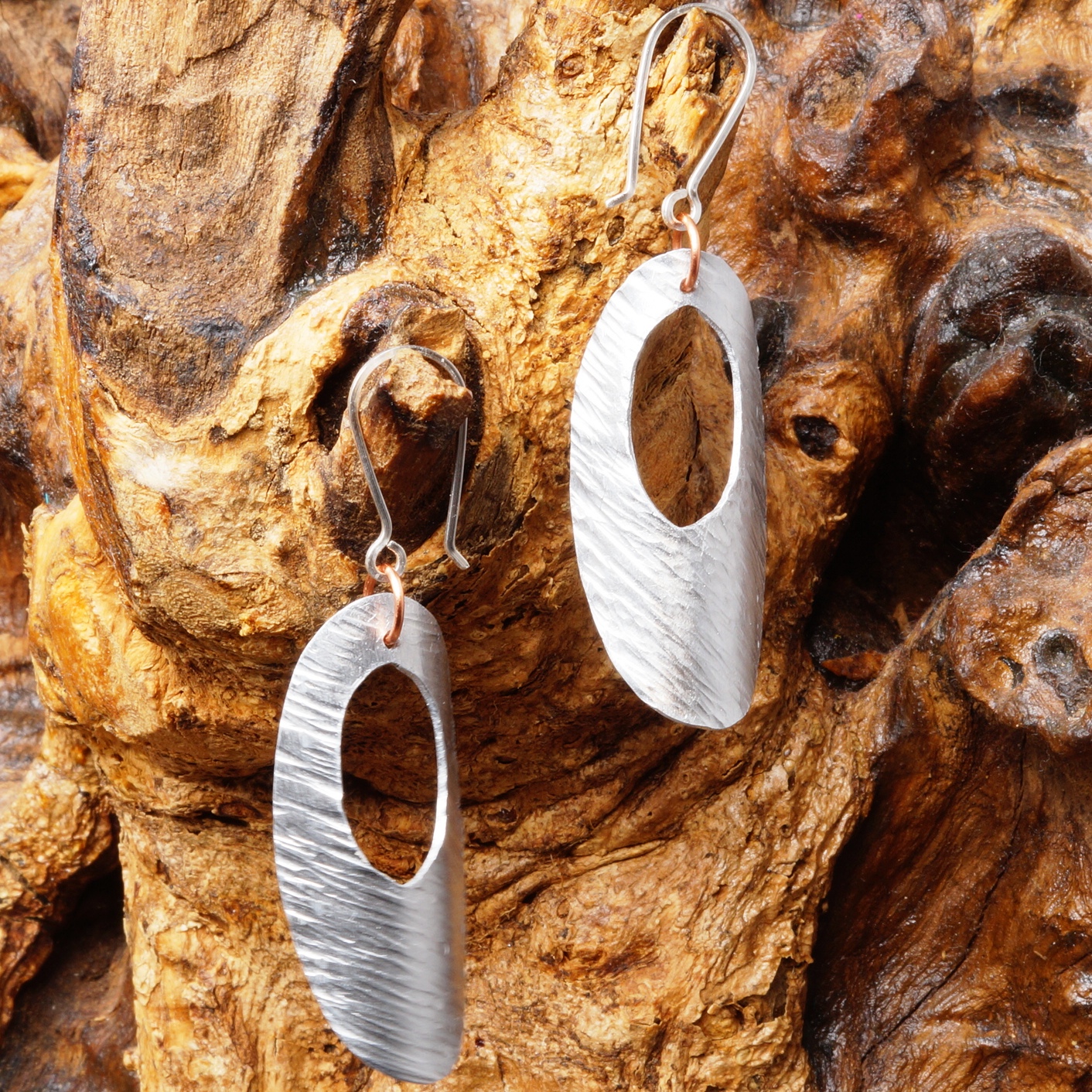 Handmade Alumimium Copper earrings with sterling silver earwires