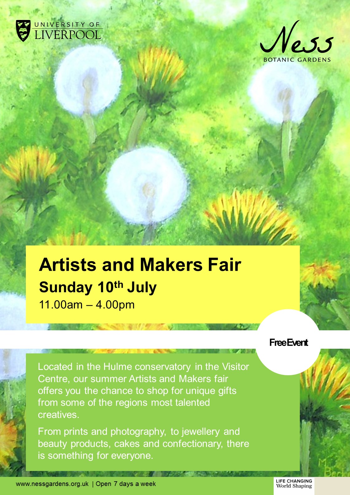 Artists and Makers at Ness Summer Craft Fair Flyer