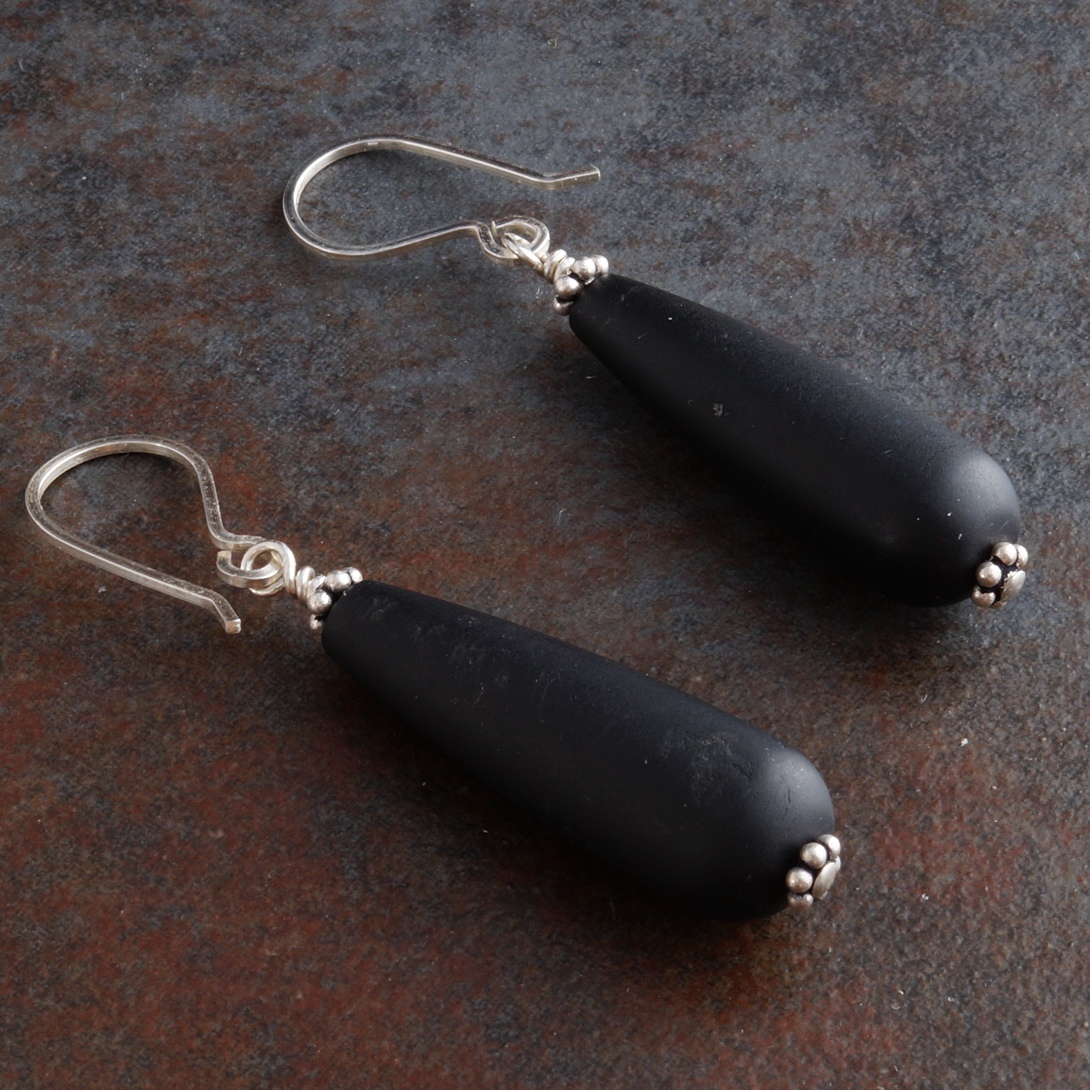 Handmade Sterling Silver Black Onyx Earrings 04