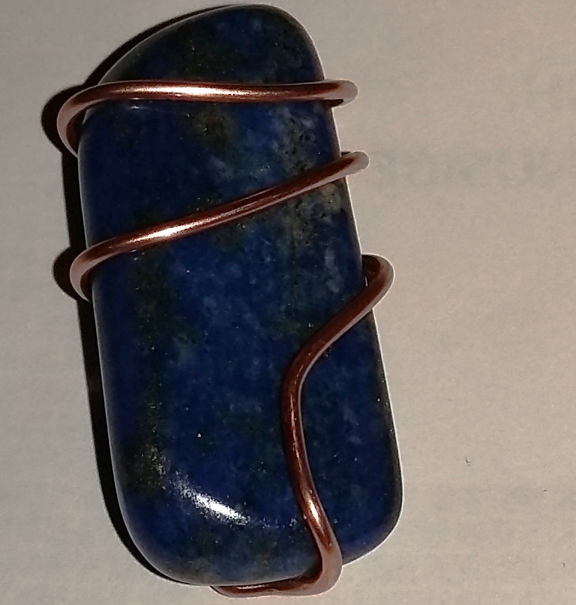 Handmade copper wire wrapped Lapis Lazuli Pendant