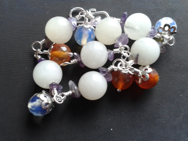 Carnelian Jade Quartz Amethyst Bracelet