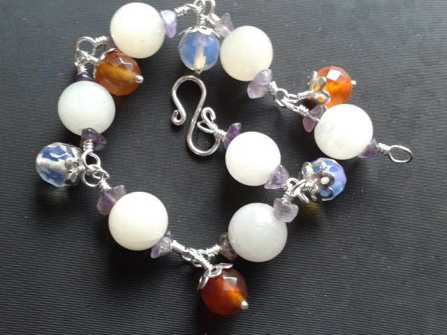 Carnelian Quartz Jade Amethyst Bracelet