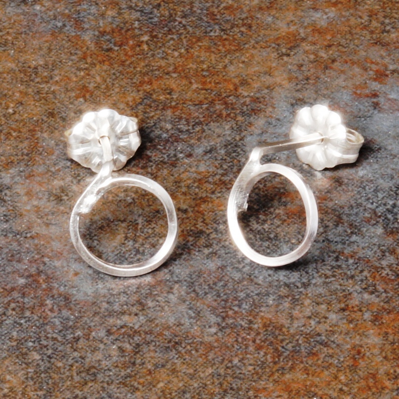 Handmade Sterling silver round studs