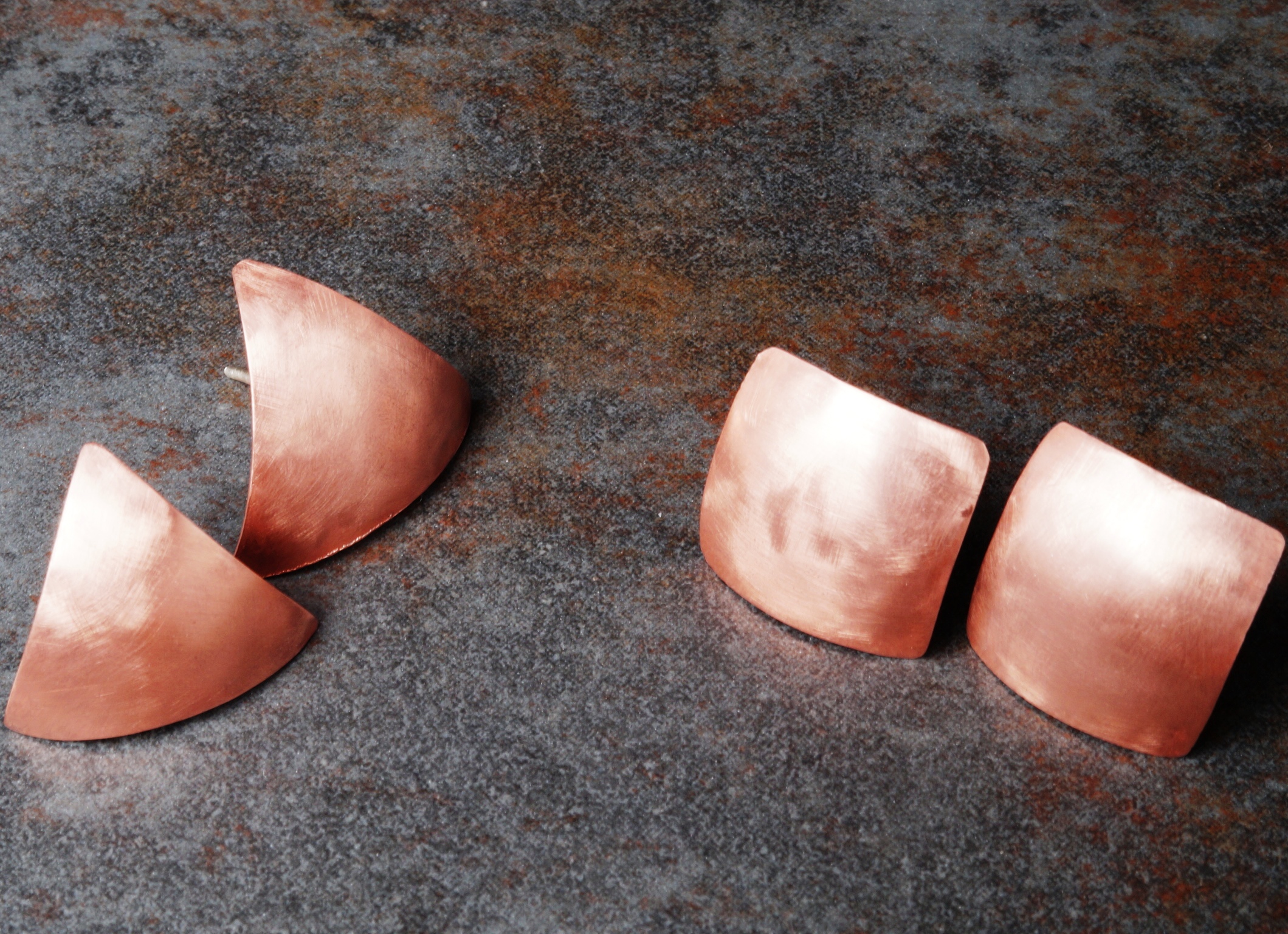 Handmade Copper Geometric Studs