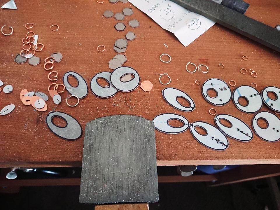 Work in progress Handmade metal earrings