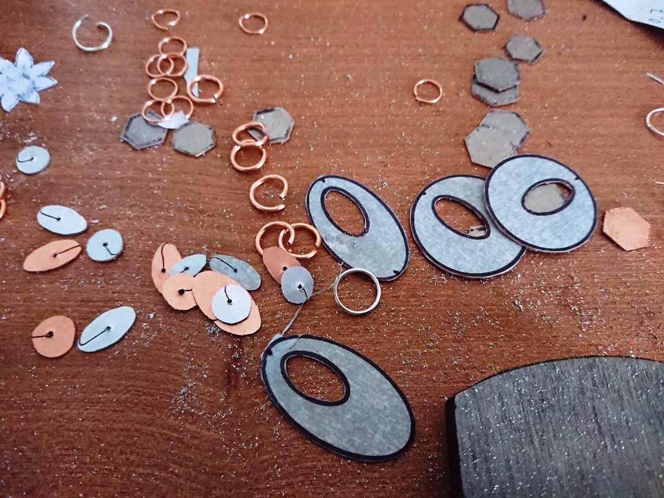 Handmade Metal Earrings work in progress