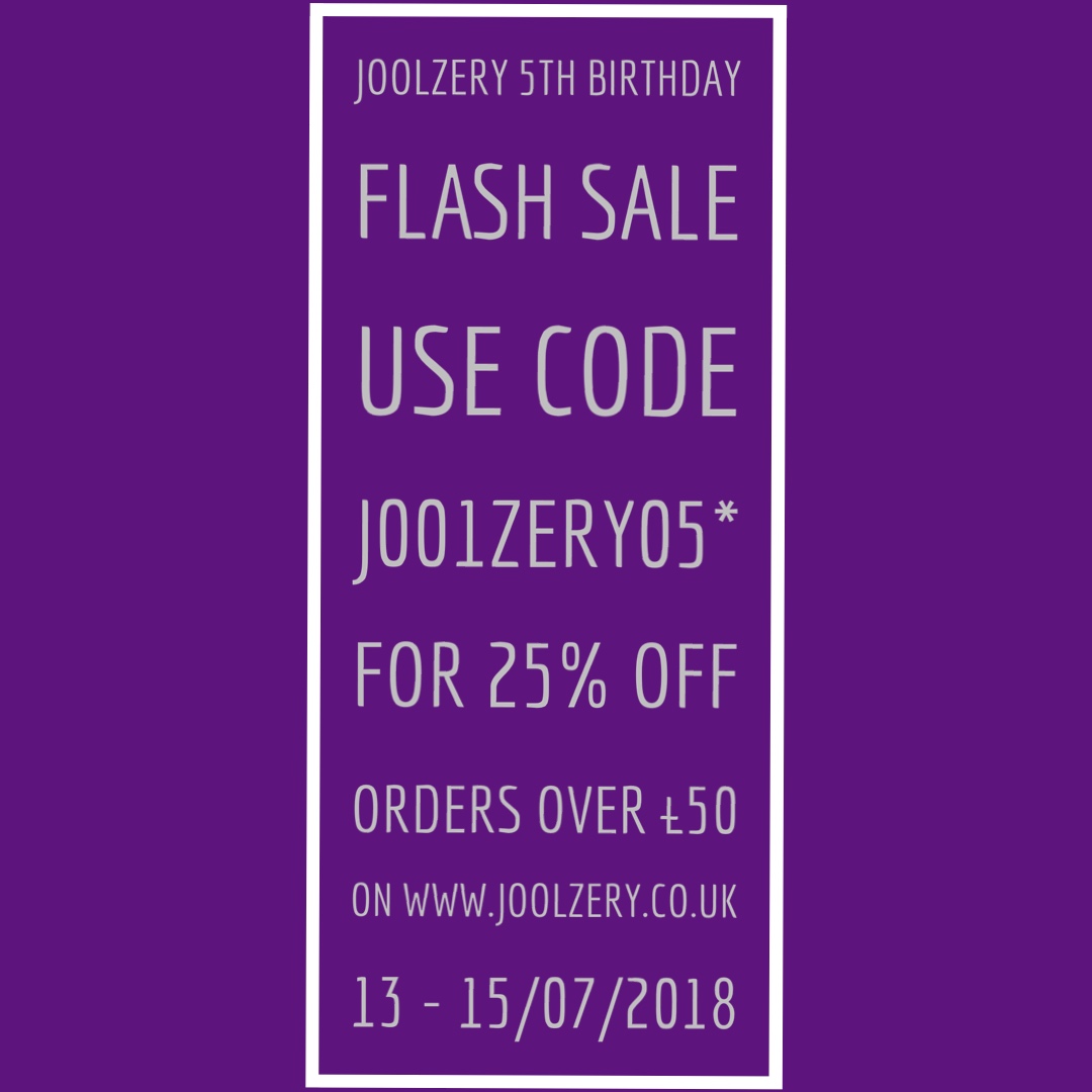 Joolzery 5th Birthday Weekend Flash Sales Voucher code