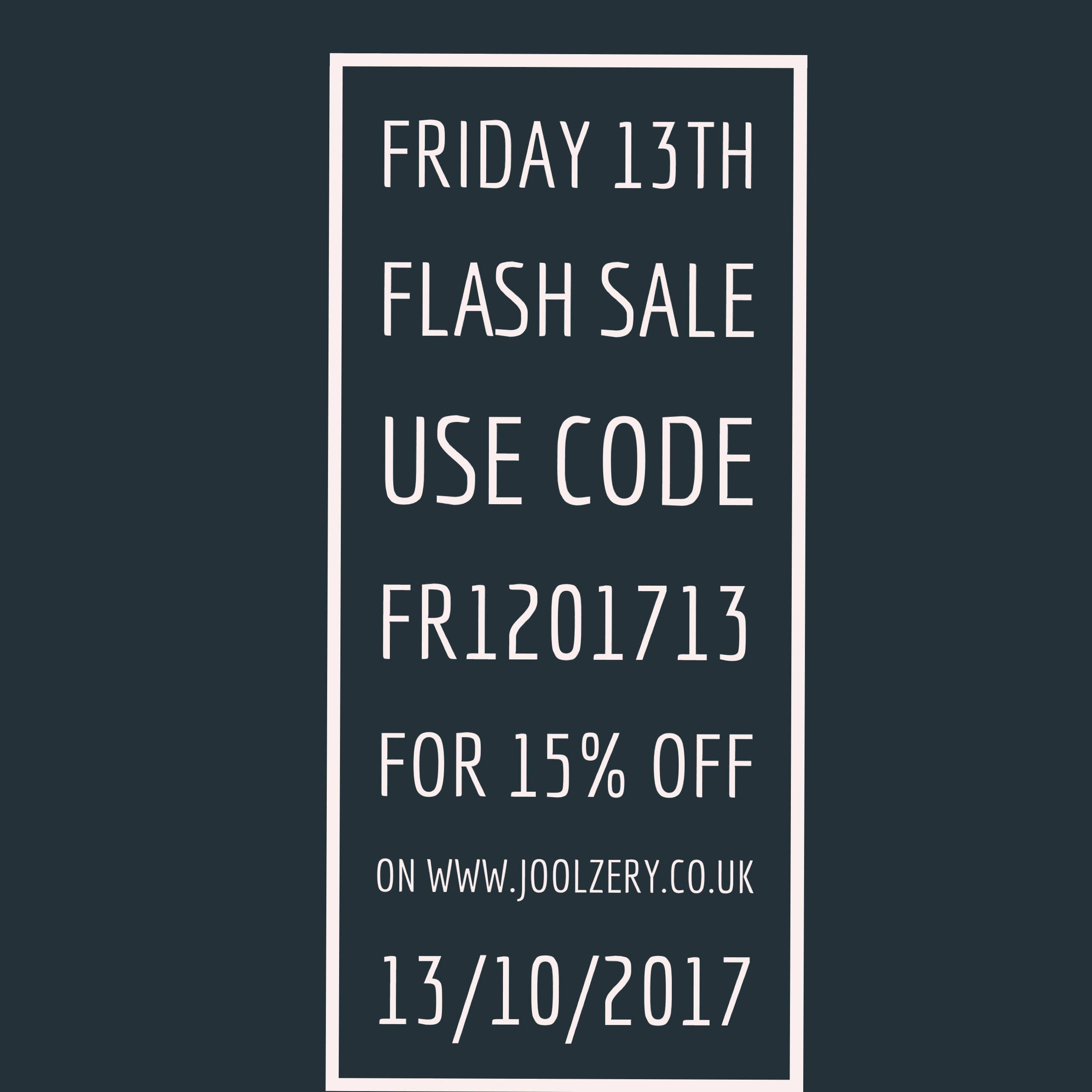 Joolzery Friday the 13th Flash Sale Code