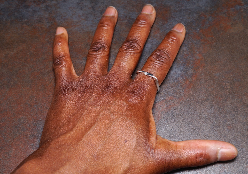 Wearing a ring on your left hand index finger means that you are unmarried