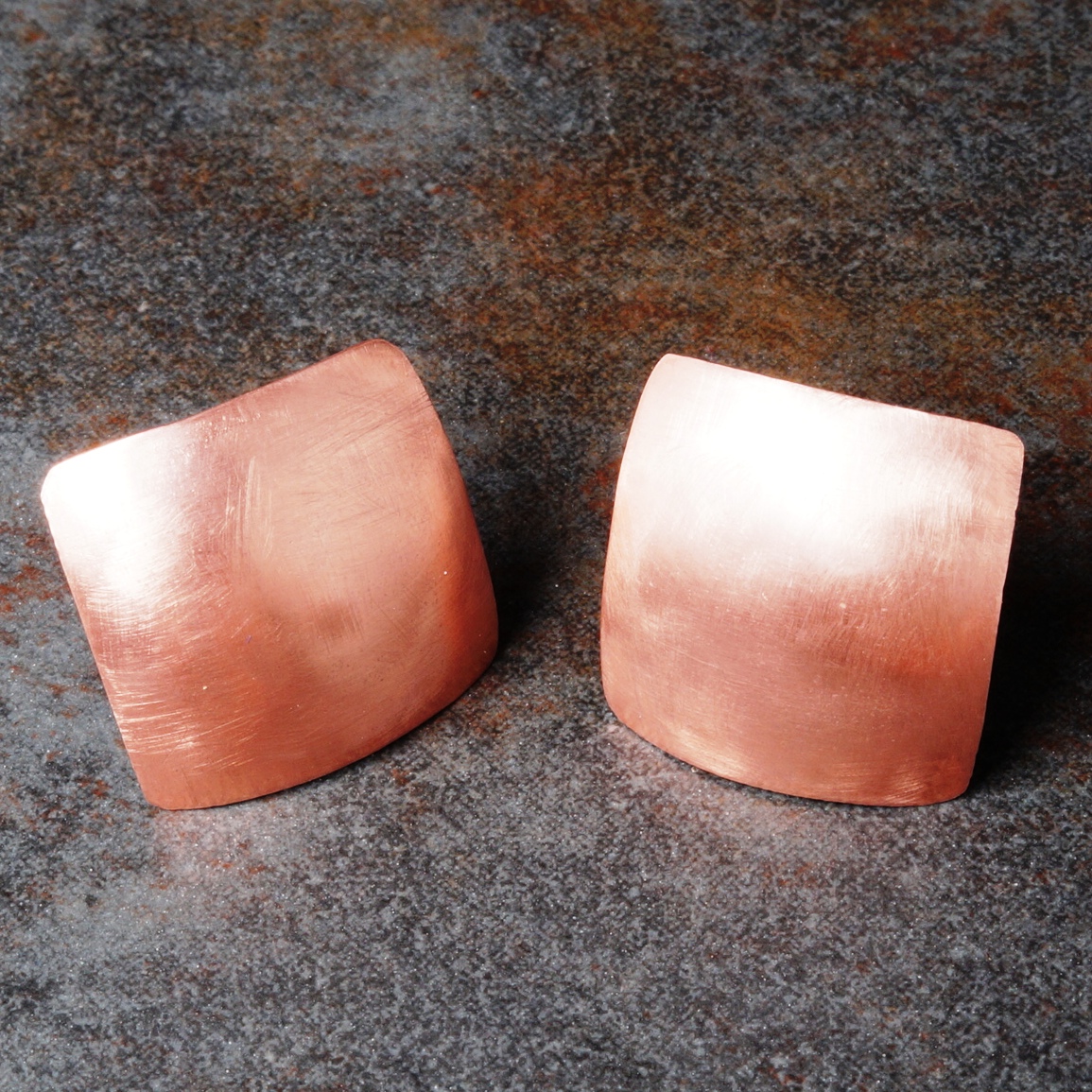 Minimal Copper Earrings with Sterling SIlver posts