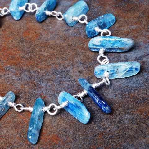 Handmade Sterling Silver Kyanite Bracelet