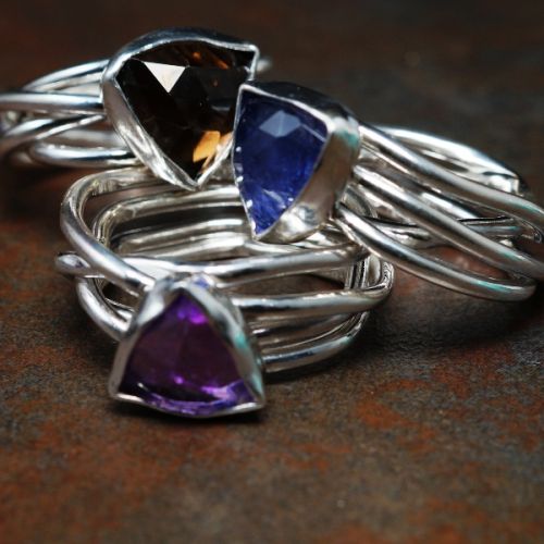 Handcrafted recycled sterling silver 3, 6, 9 Chaos Ring
