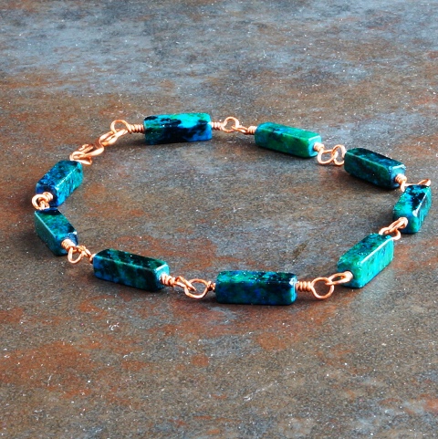 Handmade Copper Chrysocolla Bracelet