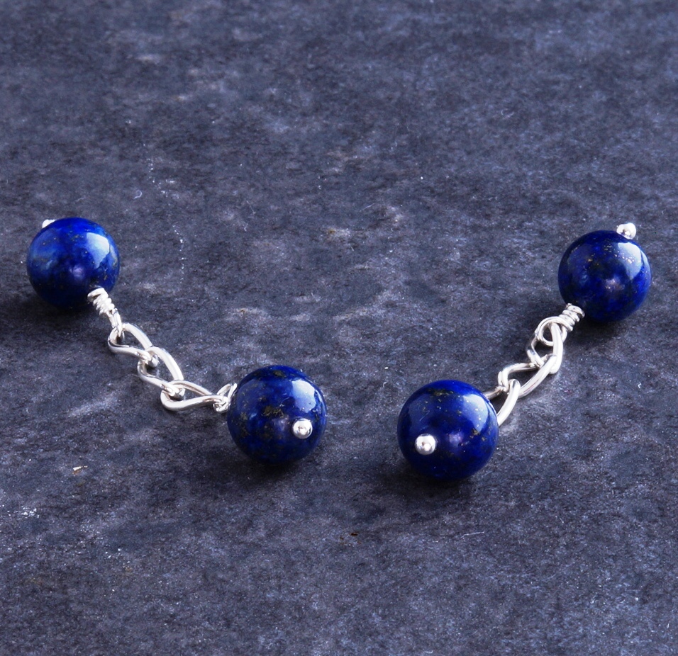 Handmade Sterling Silver Lapis lazuli cuff links