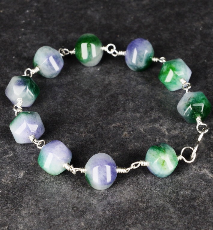 Handmade Jade Sterling Silver bracelet