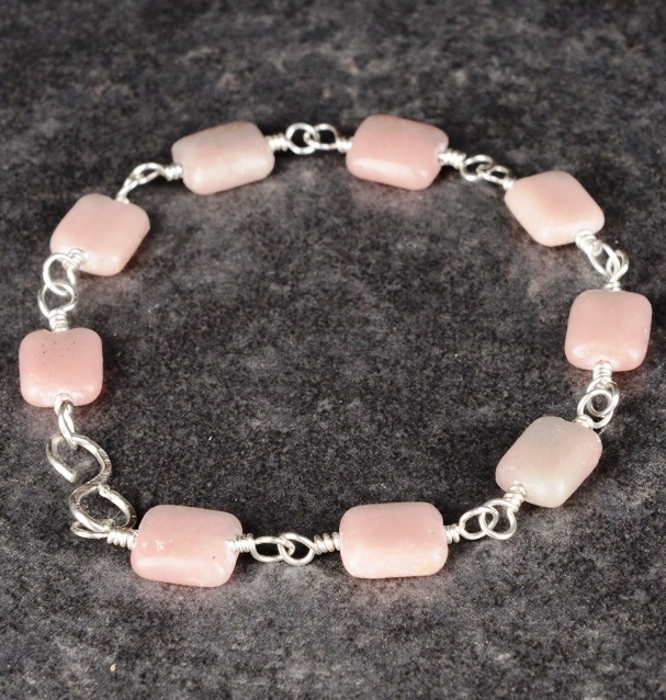 Handmade Sterling Silver Morganite Bracelet