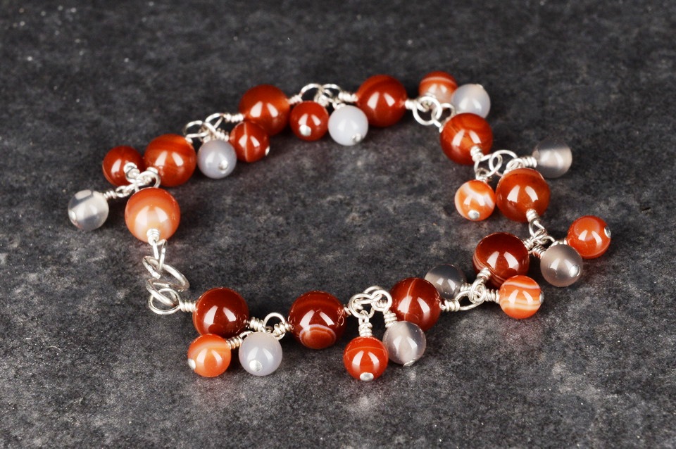 Sardonyx and Agate Charm Bracelet