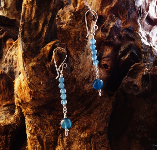 Handmade sterling silver Blue Apatite Crystal Jewellery