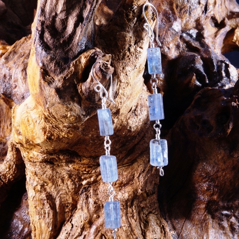 Handmade Sterling Silver Kyanite Earrings