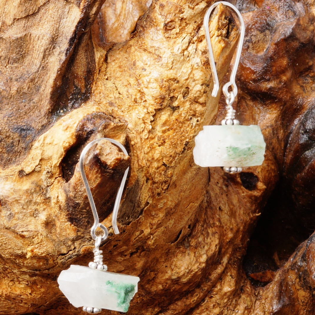 Natural Green Quartz Earrings 03