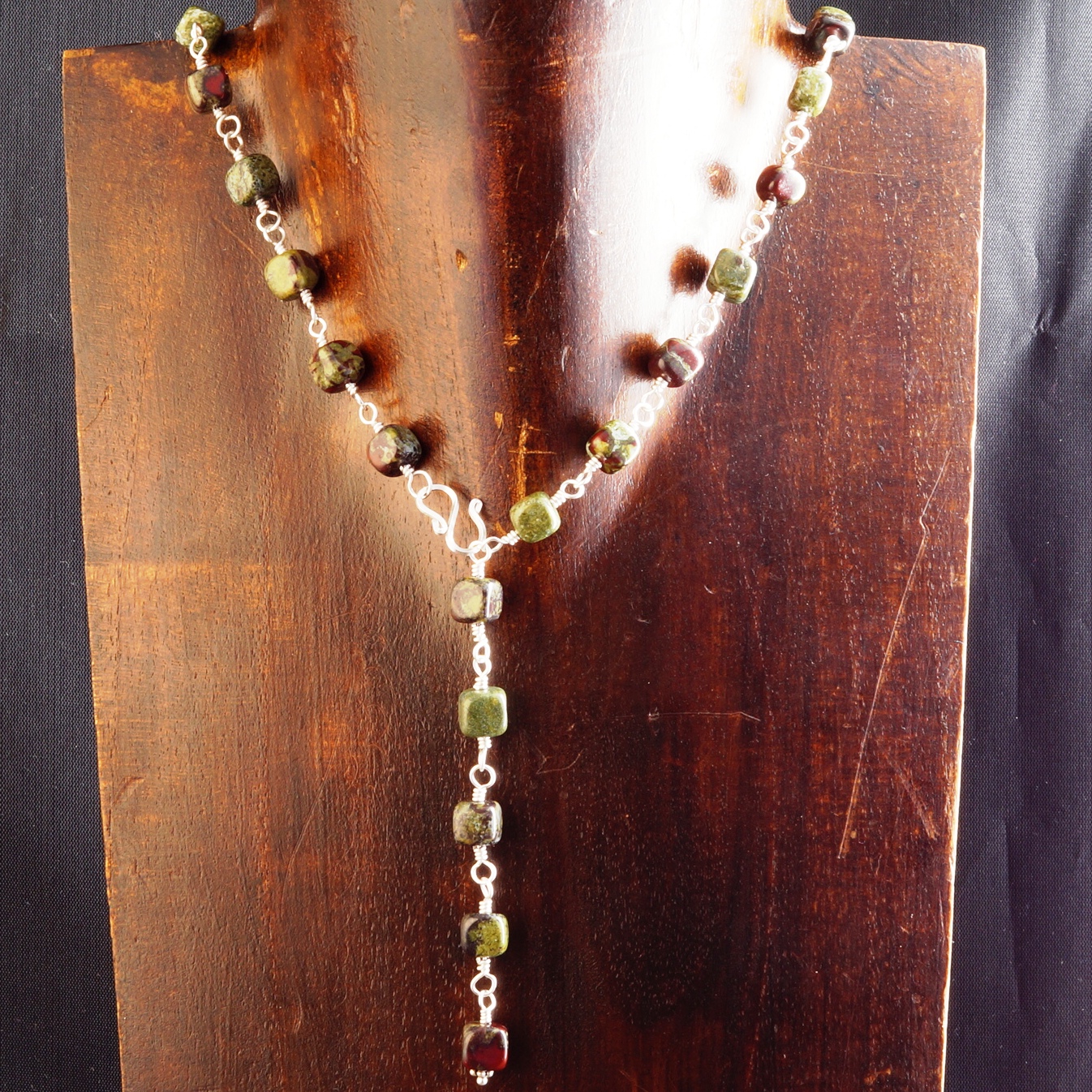 Handmade Sterling Silver Dragons Blood Lariat Necklace