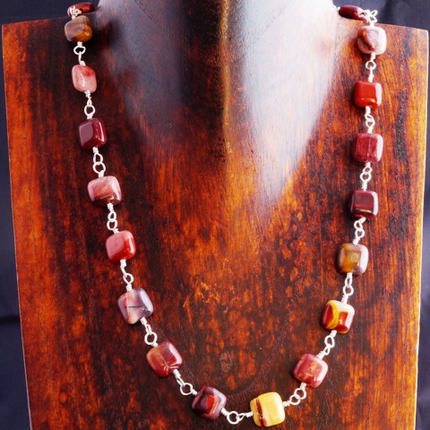 Handmade Sterling Silver Mookaite Jasper Choker