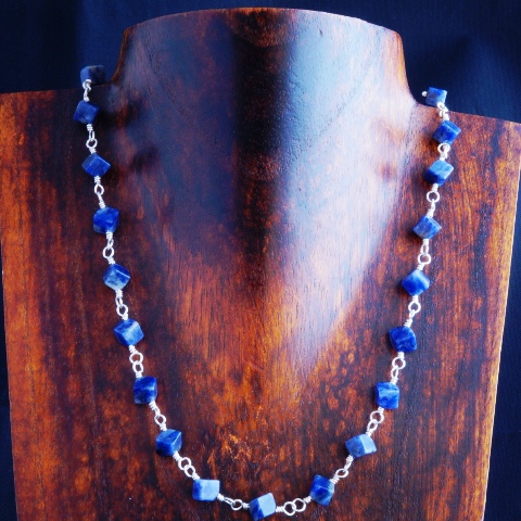 Handmade Sterling Silver Sodalite Choker