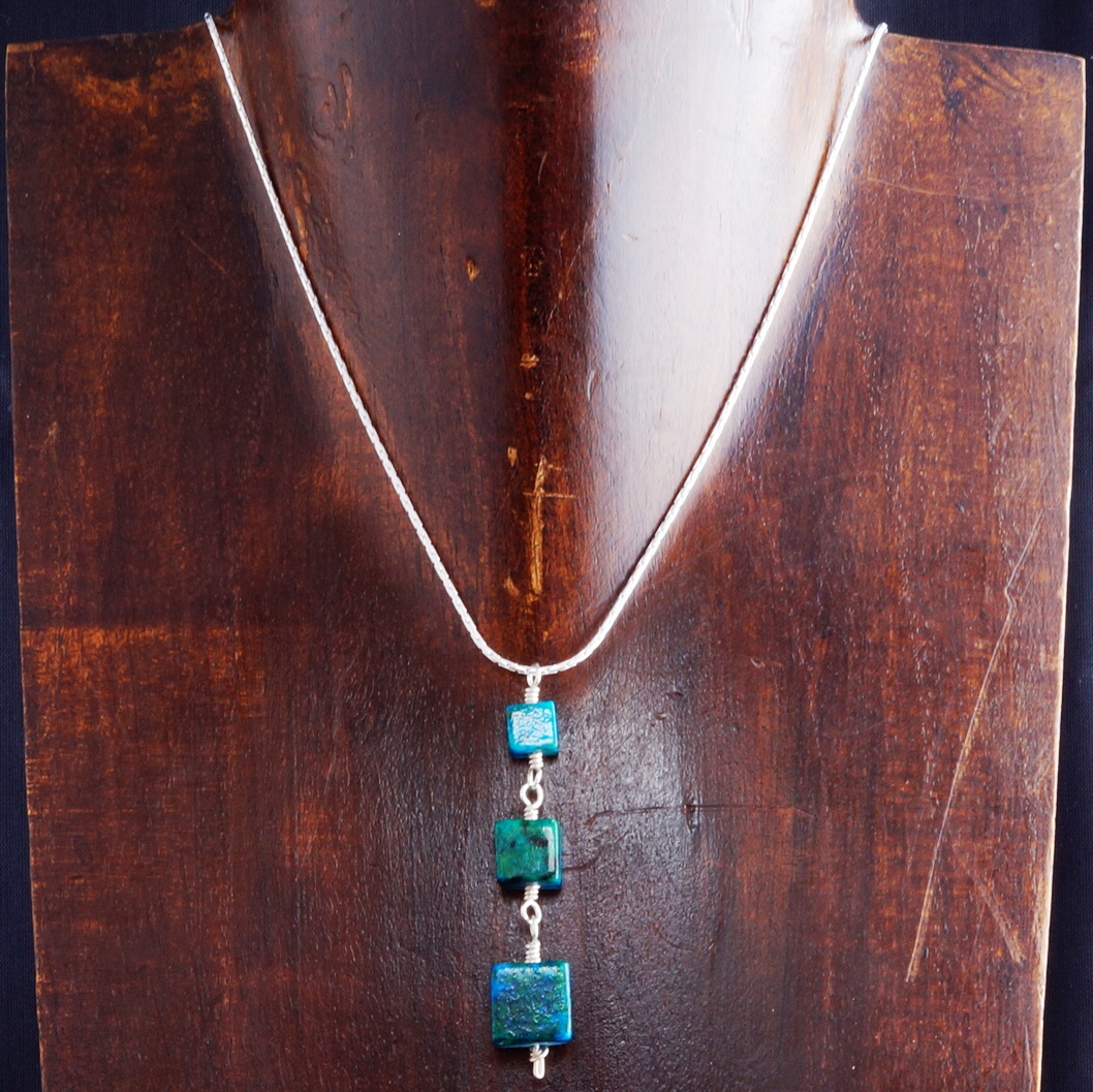 Handmade Sterling Silver Chrysocolla Pendant