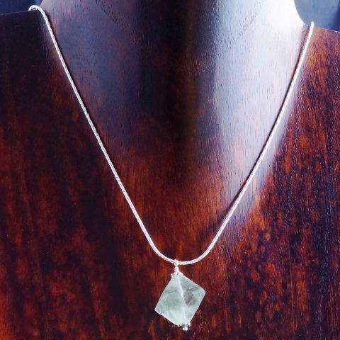 Handmade Sterling Silver Green Fluorite Pendant