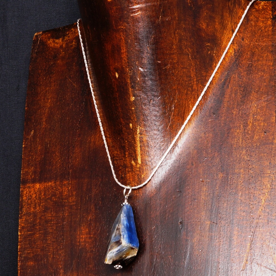 Handmade Sterling Silver Kyanite Slab Pendant 01