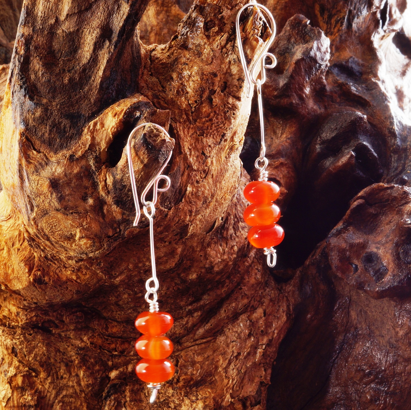 Handmade Sterling Silver Carnelian Earrings