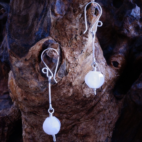 Handmade Sterling Silver Rose Quartz Earrings