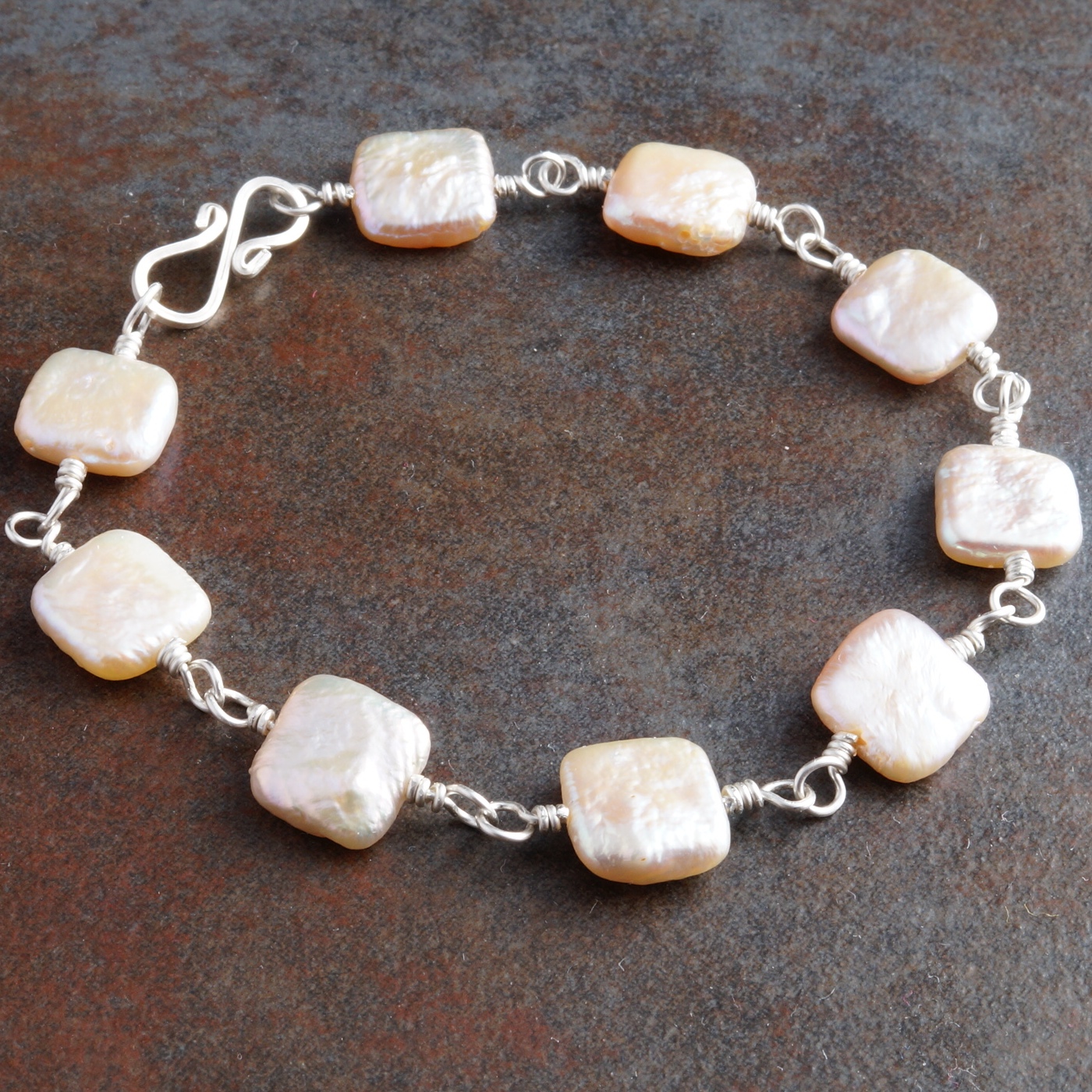 Handmade Sterling Silver Freshwater Pearl Bracelet