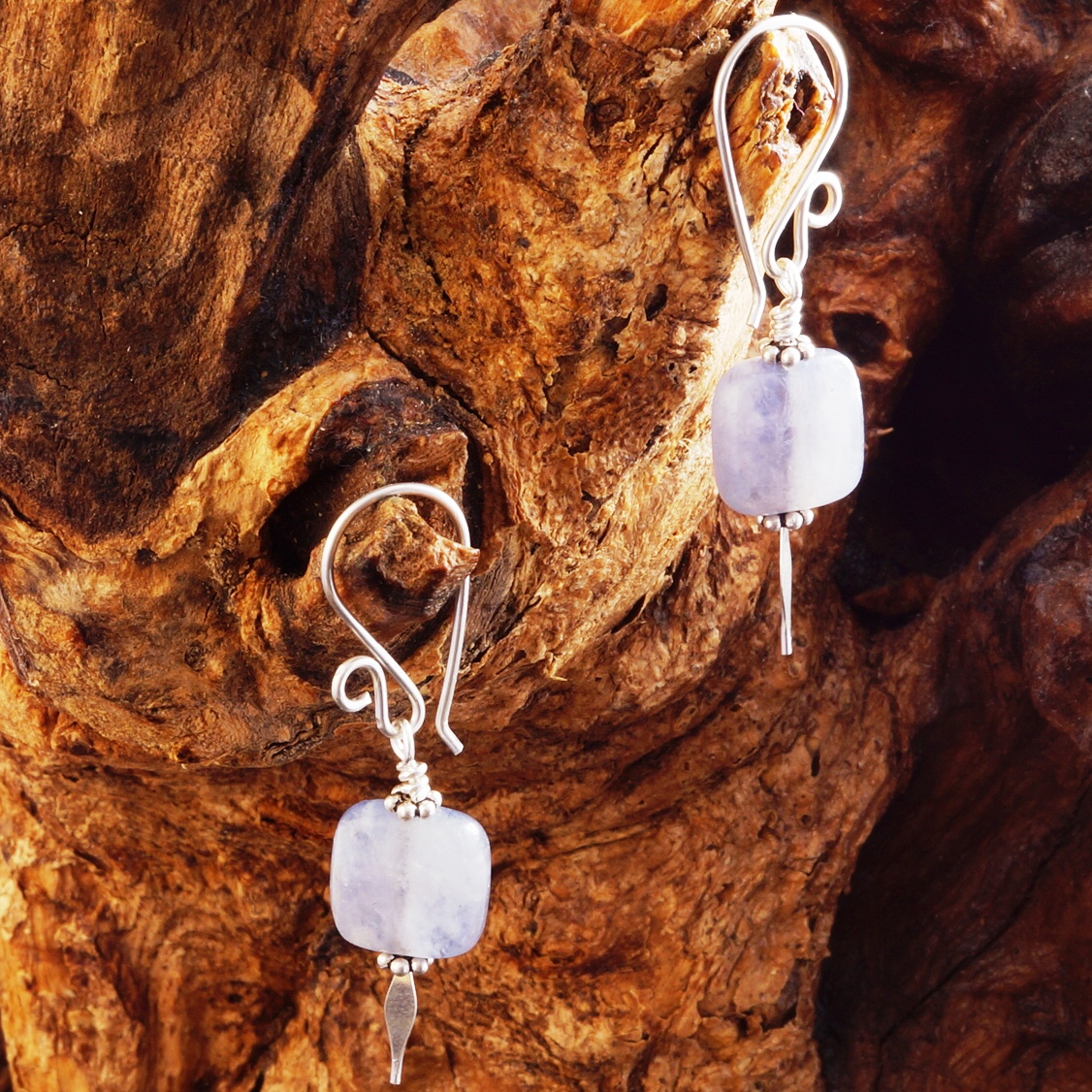 Handmade Sterling Silver Iolite Earrings