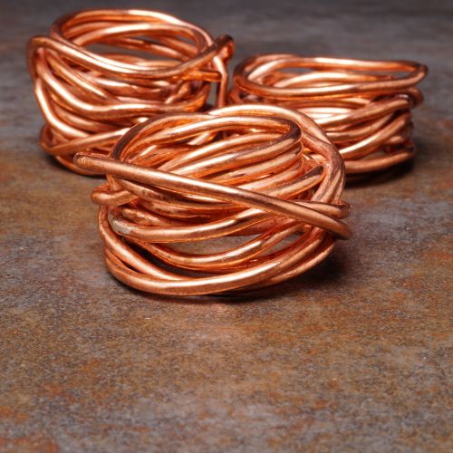 Natural Copper Wire Chaos Ring Large