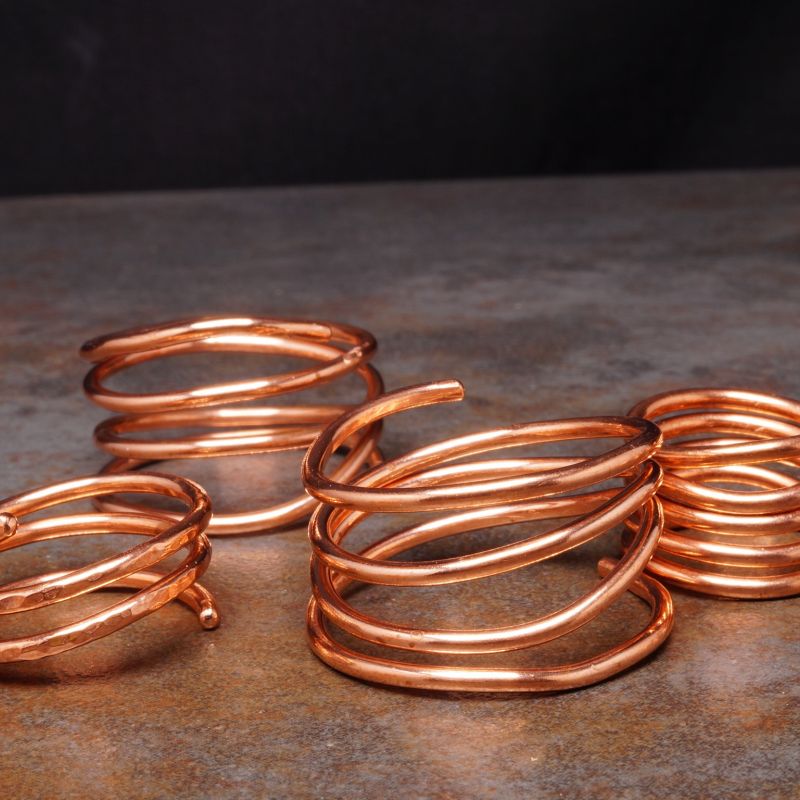 Natural Copper Wire Coil Ring Small