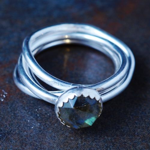 Handcrafted Sterling Silver Labradorite Chaos Ring 01
