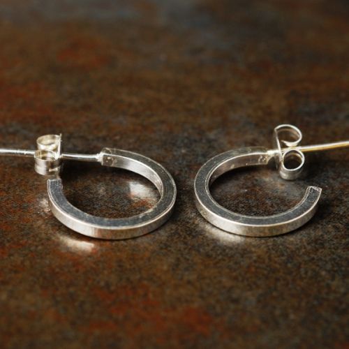 Handmade square sterling silver wire Small Hoops
