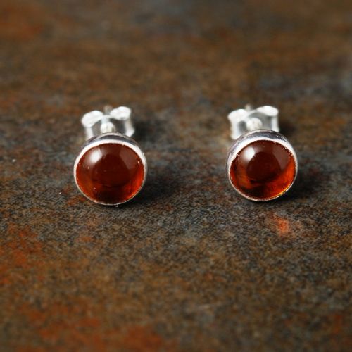 Medium Handmade sterling silver baltic amber studs