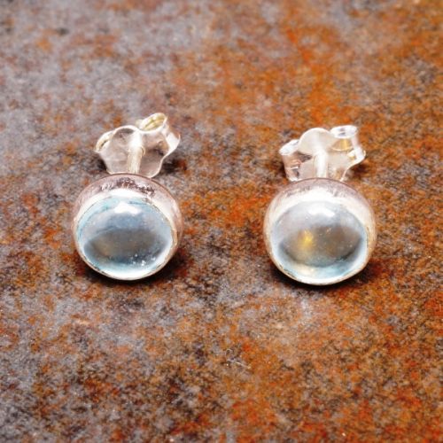 Sterling silver Blue Topaz Studs - Medium