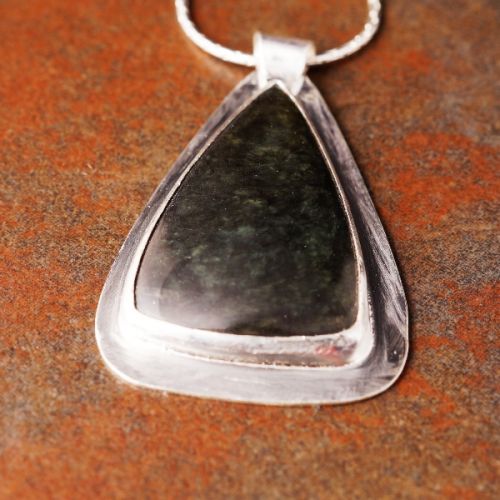 Handmade Teardrop Velvet Pendant Sterling Silver Bezel Set Pendant 01