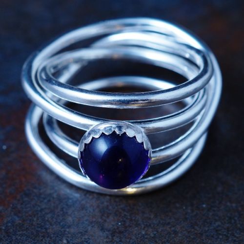 Sterling Silver Amethyst Chaos Ring 02
