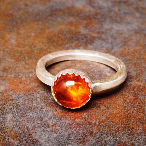 Sterling Silver Amber Stacker Ring