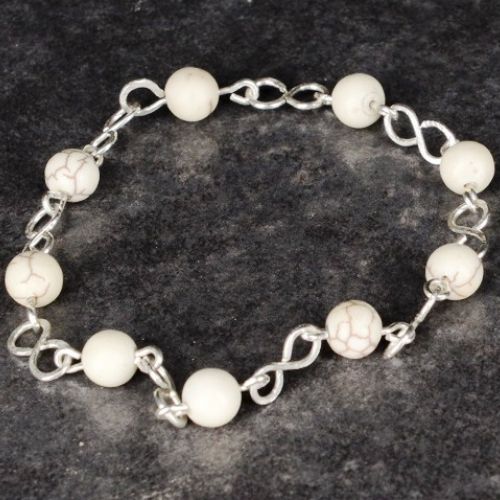 Figure 8 linked Lemon Chrysoprase Bracelet Full View